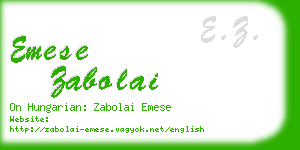 emese zabolai business card